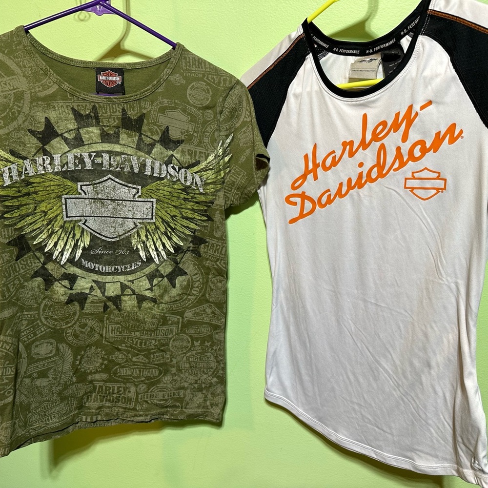 2 Short sleeve t shirts tops Harley Davidson Small XS